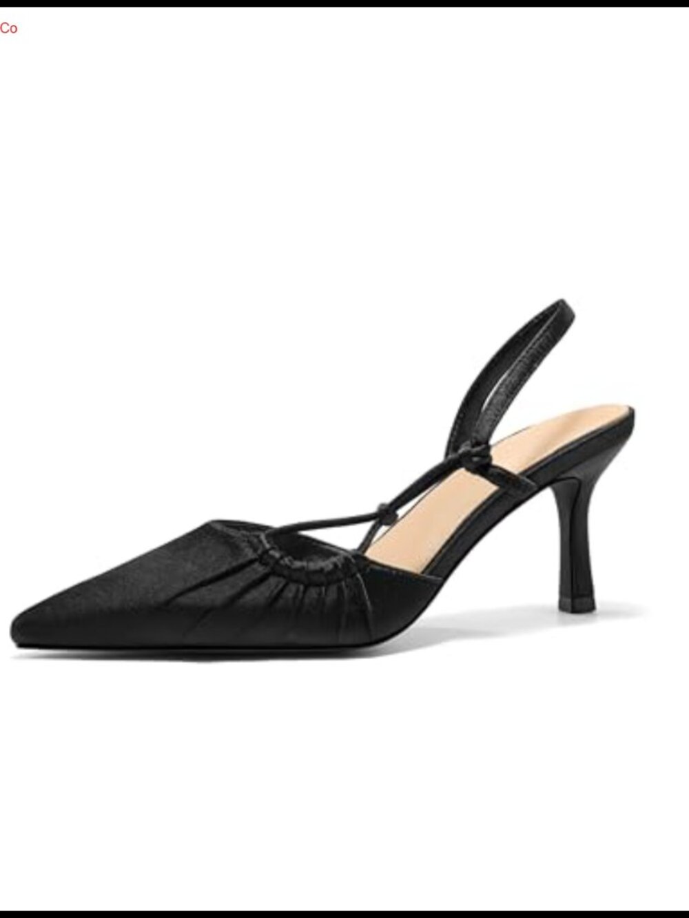 Faux Leather Slingback Kitten Heels Pointed Toe Women's Pumps Wedding Shoes